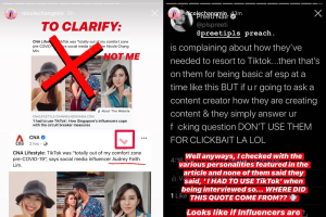Screenshot of Nicole’s Instagram stories addressing the controversy. Photo from Instagram.