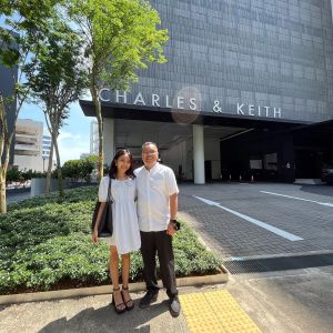 Zoe and her dad at the Charles & Keith HQ.jpg