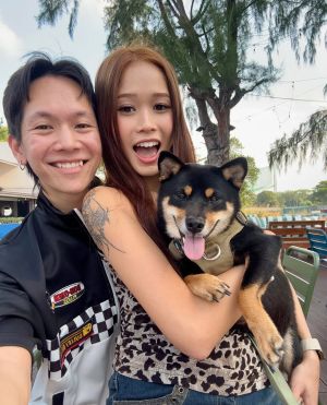 Sneaky Sushii and Dewy Choo with their dog, Sister. Photo from Instagram.