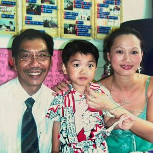 Wangan Bryan with his parents when he was younger. Photo from Instagram.